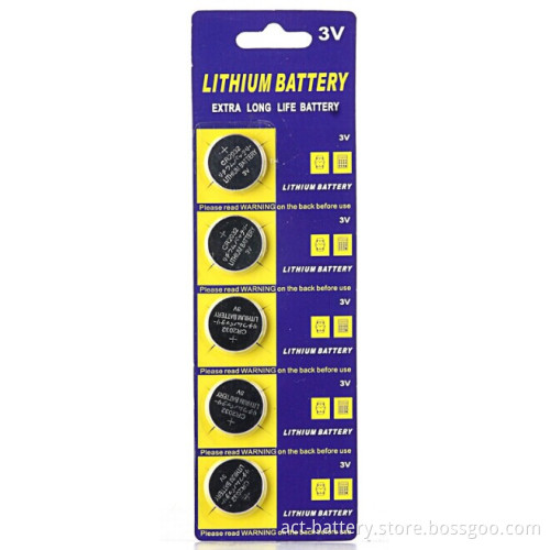 lithium 3v 225mah LiMnO2 Battery Type CR2032